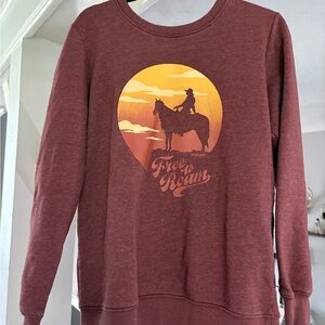 Wrangler Maroon Sweatshirt with Orange Graphic